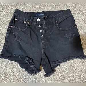 Black Distressed Women's Shorts